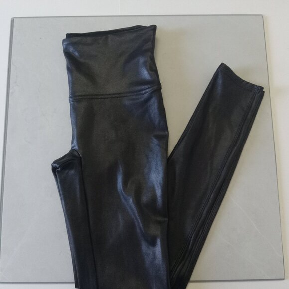 SPANX Black Faux Leather Leggings - Picture 2 of 7